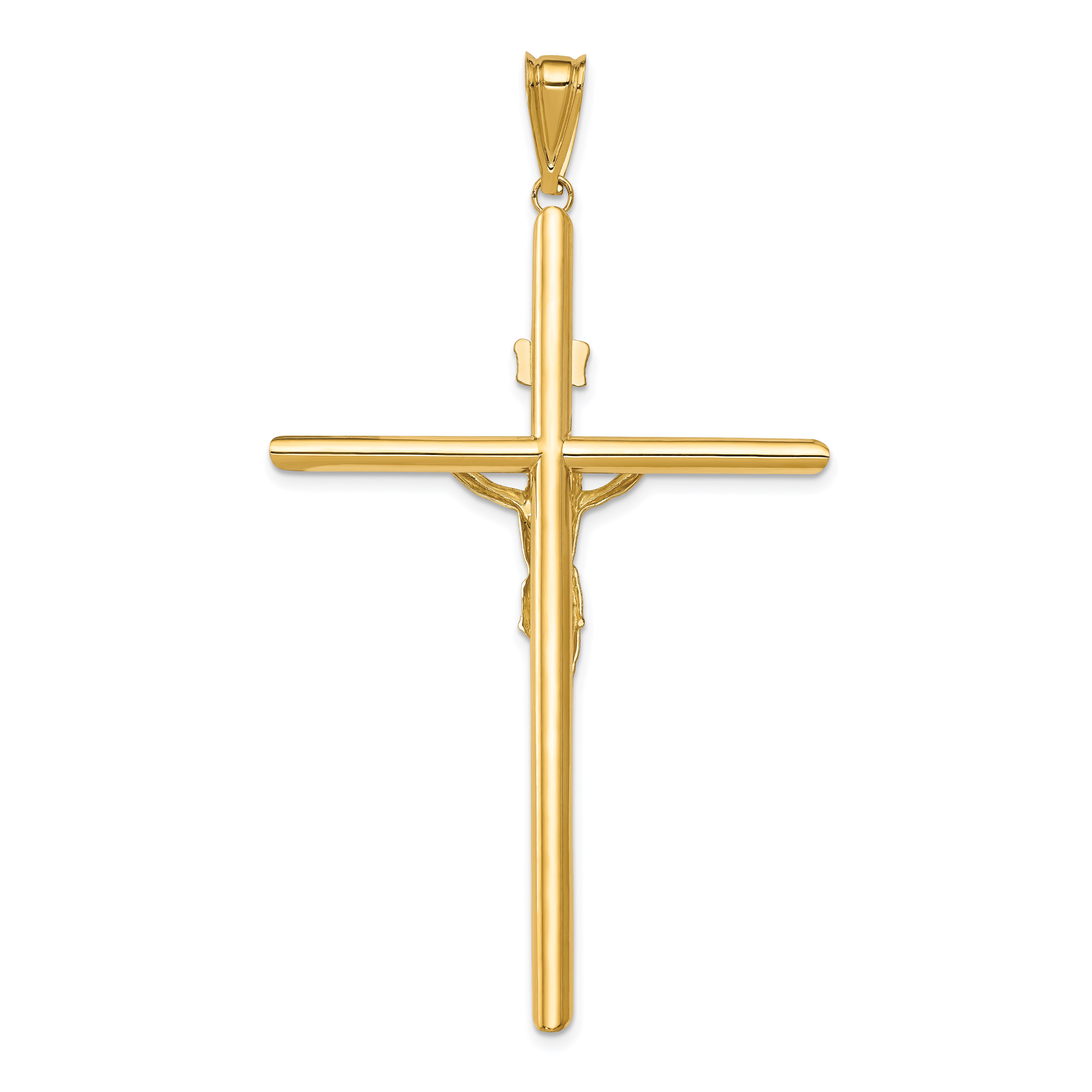 14k Two-Tone Polished Jesus Crucifix Pendant