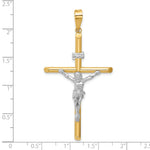 14k Two-Tone Polished Jesus Crucifix Pendant