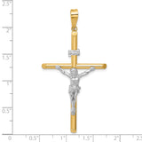 14k Two-Tone Polished Jesus Crucifix Pendant