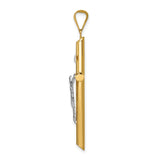 14k Two-Tone Polished Jesus Crucifix Pendant