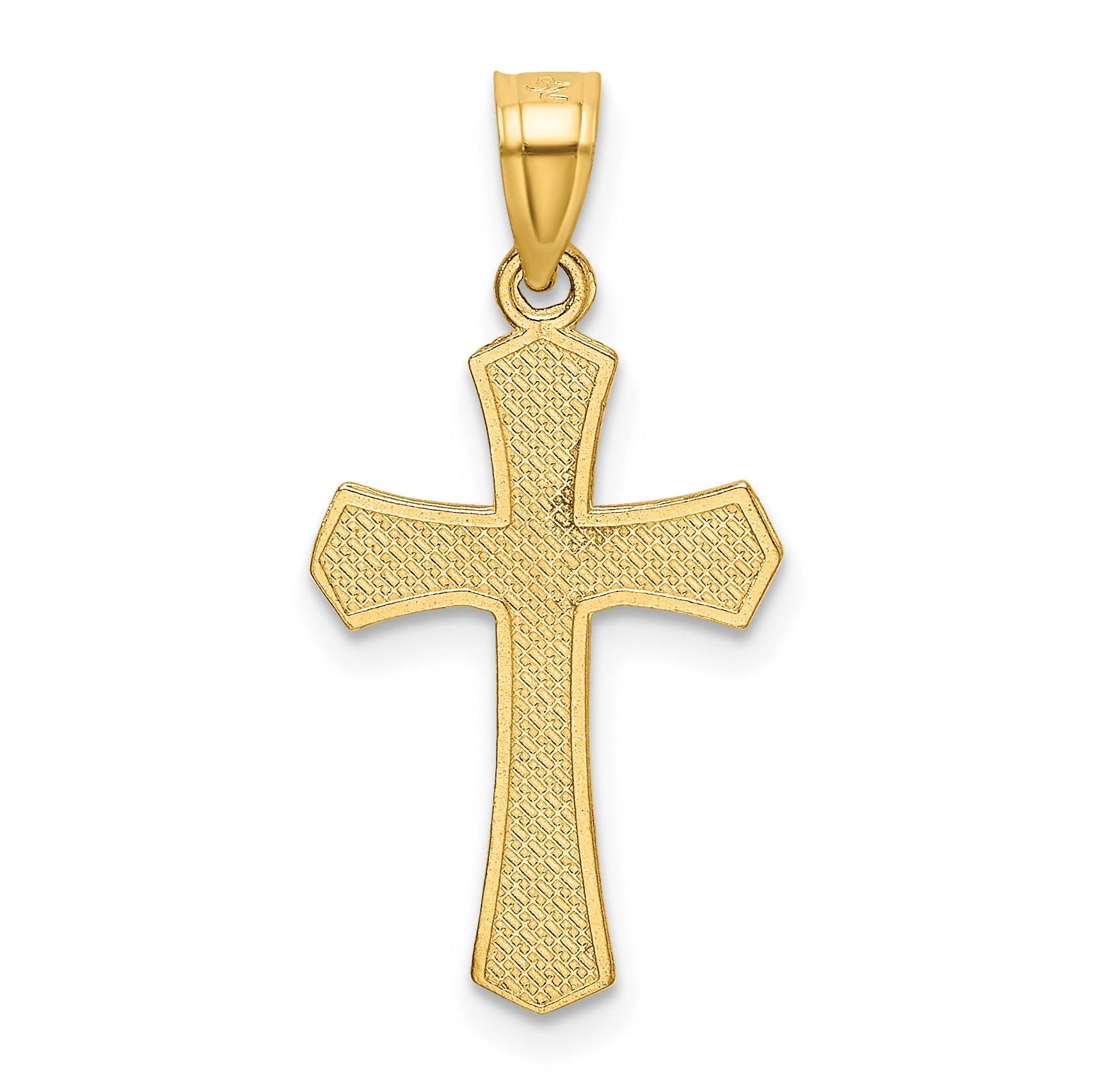 14k Diamond-cut Crucifix Pendant