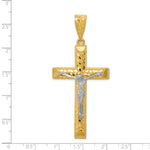 14k Two-tone Diamond-cut Crucifix Pendant