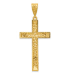 14k Two-tone Diamond-cut Crucifix Pendant