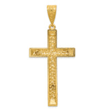 14k Two-tone Diamond-cut Crucifix Pendant