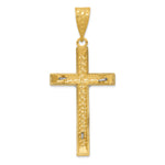 14k Two-tone Diamond-cut Crucifix Pendant