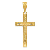 14k Two-tone Diamond-cut Crucifix Pendant