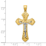14k Two-tone Diamond-cut Passion Crucifix Pendant