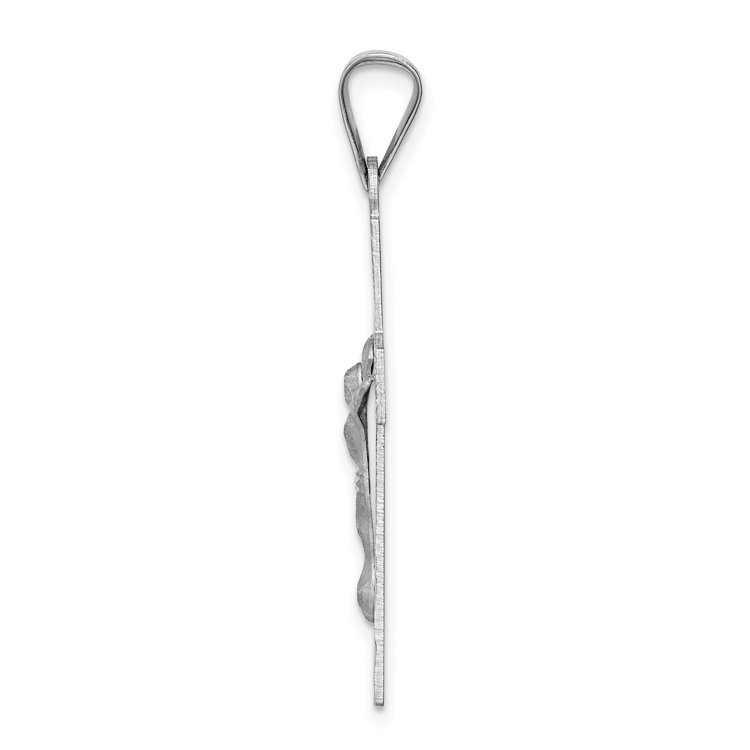 14k White Gold Crucifix Pendant
