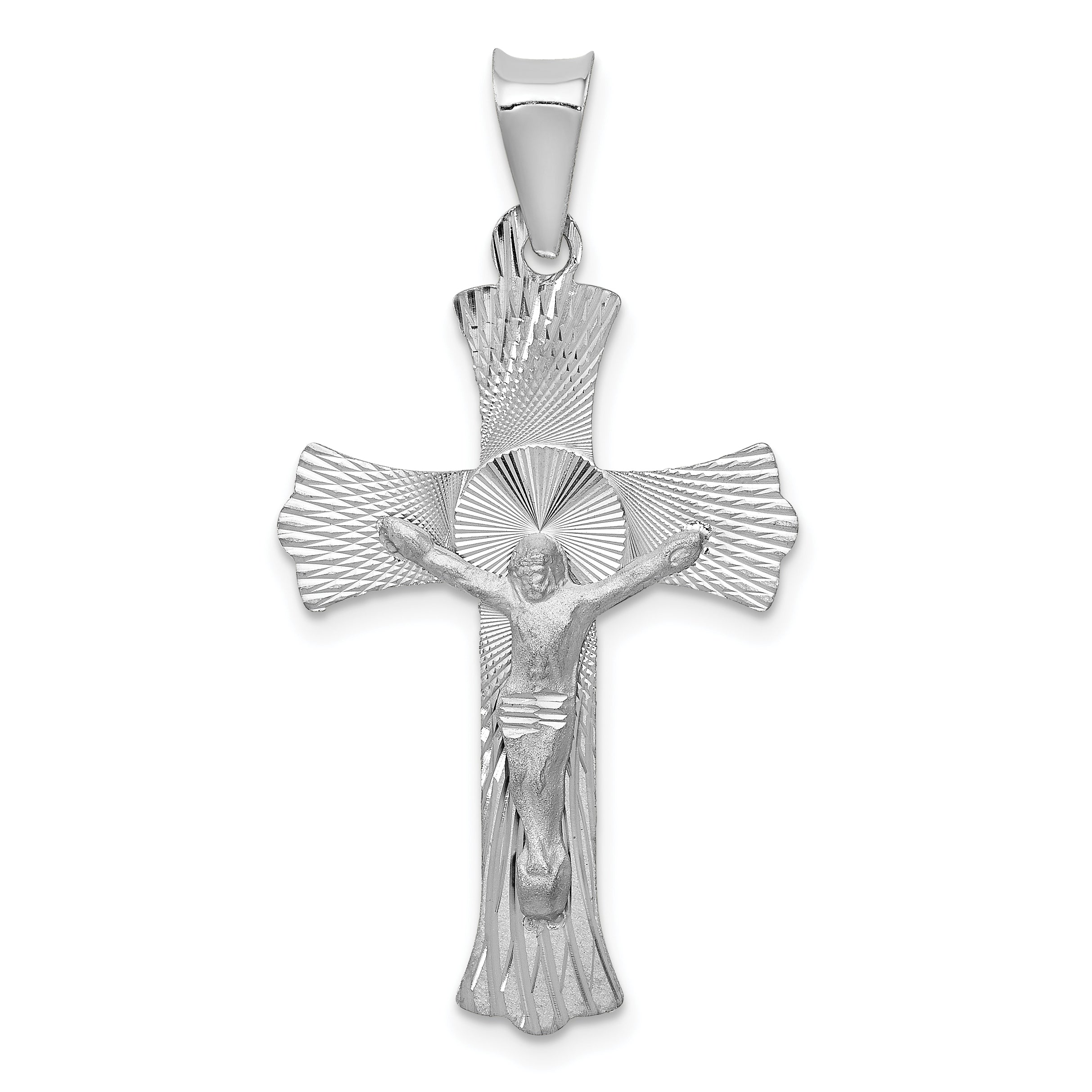 14k White Gold Crucifix Pendant