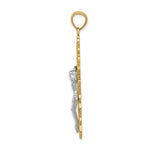 14k Two-tone Crucifix Pendant