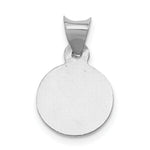 14k White Gold Our Lady of Guadalupe Semi-solid Round Pendant