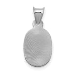 14k White Gold Our Lady of Guadalupe Semi-solid Oval Pendant