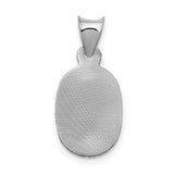 14k White Gold Our Lady of Guadalupe Semi-solid Oval Pendant