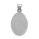 14k White Gold Our Lady of Guadalupe Semi-solid Oval Pendant