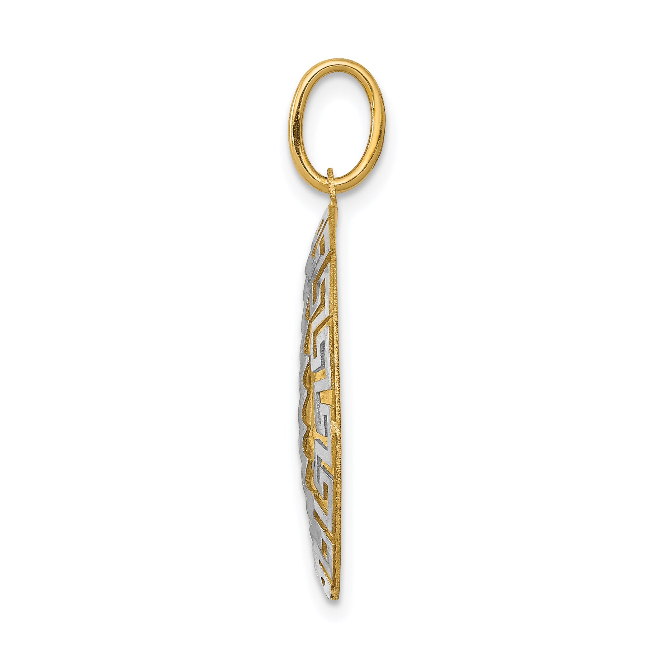 14k Two-Tone Our Lady Of Guadalupe Semi-solid Pendant