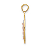 14K Two-tone w/White Rhodium D/C Lady of Guadalupe Charm