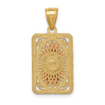 14k Two-tone w/White Rhodium D/C Lady of Guadalupe Pendant