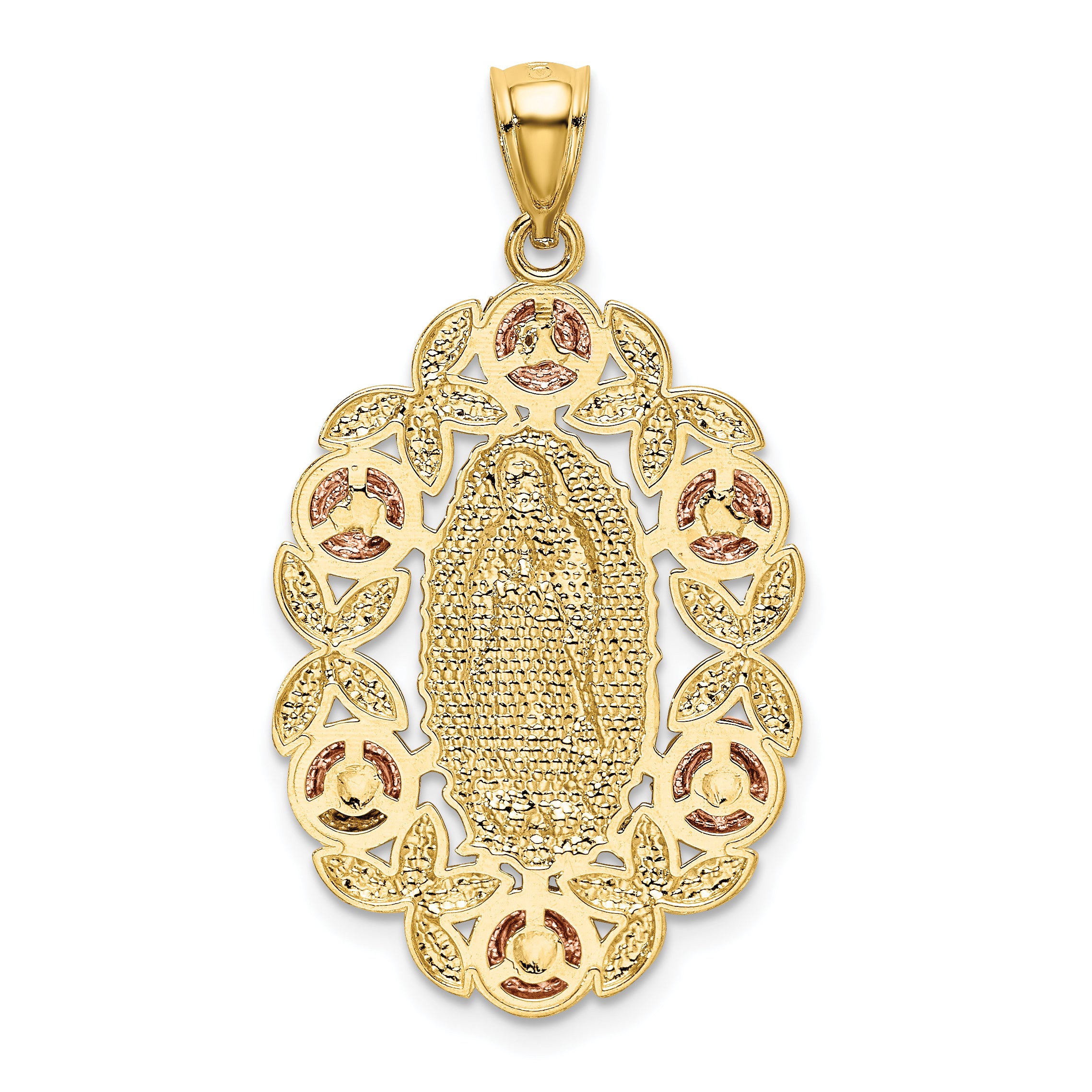 14K Two-Tone w/White Rhodium Lady Of Guadalupe Pendant