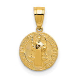 14k San Benito 2 Sided Round Small Pendant