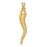 14k Hollow 3D Italian Horn Pendant
