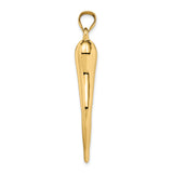 14k Hollow 3D Italian Horn Pendant