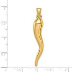 14k Hollow 3D Italian Horn Pendant