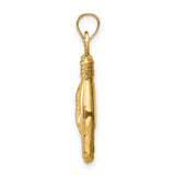 14K 3D Hollow Rock On Sign Charm