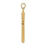 14k Hollow Diamond-cut Cross Pendant