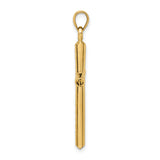 14k Hollow Diamond-cut Cross Pendant
