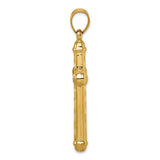 14k Hollow Diamond-cut Cross Pendant