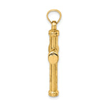 14k Hollow Diamond-cut Cross Pendant