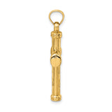 14k Hollow Diamond-cut Cross Pendant
