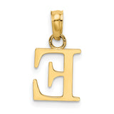 14K Polished Block Letter E Initial Pendant