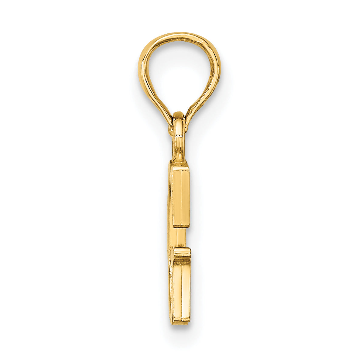 14K Polished Block Letter G Initial Pendant