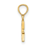 14K Polished Block Letter G Initial Pendant