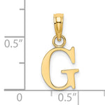 14K Polished Block Letter G Initial Pendant