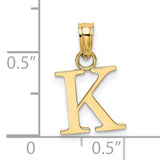 14K Polished Block Letter K Initial Pendant