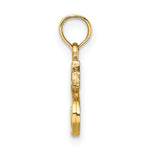 14K Polished Block Letter S Initial Pendant