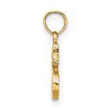 14K Polished Block Letter S Initial Pendant