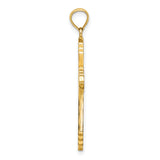 14K 3-D W/ Pink and White Enamel Cross Charm