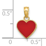 14K Polished Enameled Heart Pendant