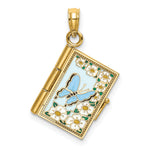 14K 3-D w/ Enamel Ecclesiastes Book w/ Moveable Pages Charm