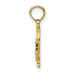 14K Enamel Cross and Heart Charm