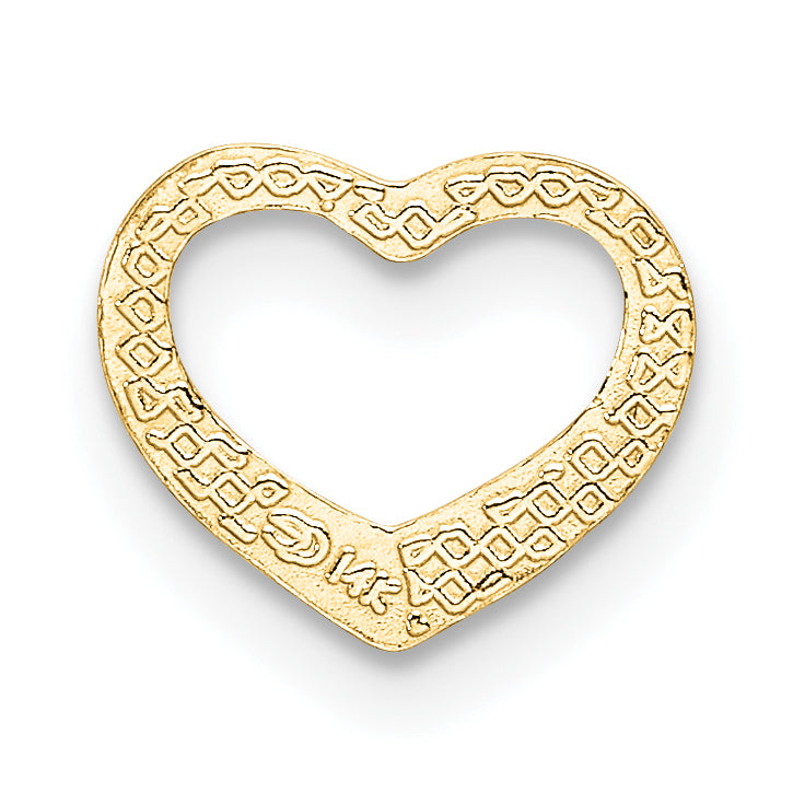 14K Polished Mini Floating Heart Slide