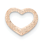 14K Rose Polished Heart Chain Slide