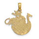 14K Engraved Flat Noahs Ark Charm