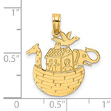 14K Engraved Flat Noahs Ark Charm