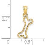 14K Cut-Out Polished Mini Dog Bone Charm