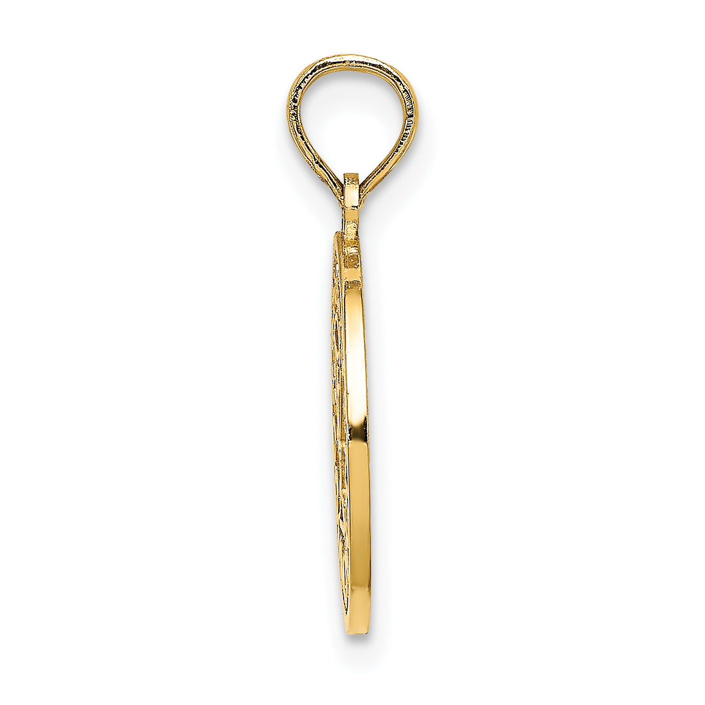 14K Textured Communion Cup on Round Disc Charm