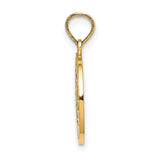 14K Textured Communion Cup on Round Disc Charm